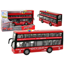Batteriebetriebene Doppeldeckerbus-Lichter, Geräusche, Reibungsantrieb, rot
