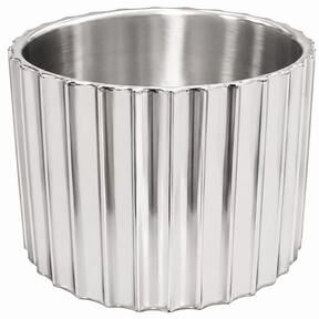 BIDKhome Silver Steel Ice Bucket Large Double Wall