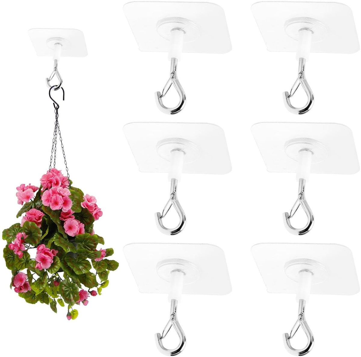 Dailygoods - Zelfklevende Plafondhaken Set van 6 voor Diverse Toepassingen