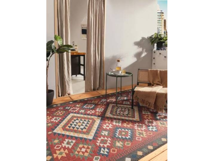 benuta Nest Teppich Mirena - Rot 200x290 cm - Kunstfaser - Outdoor geeignet - Rechteckig - Pflegeleicht für Wohnzimmer Schlafzimmer Flur Terrasse Balkon