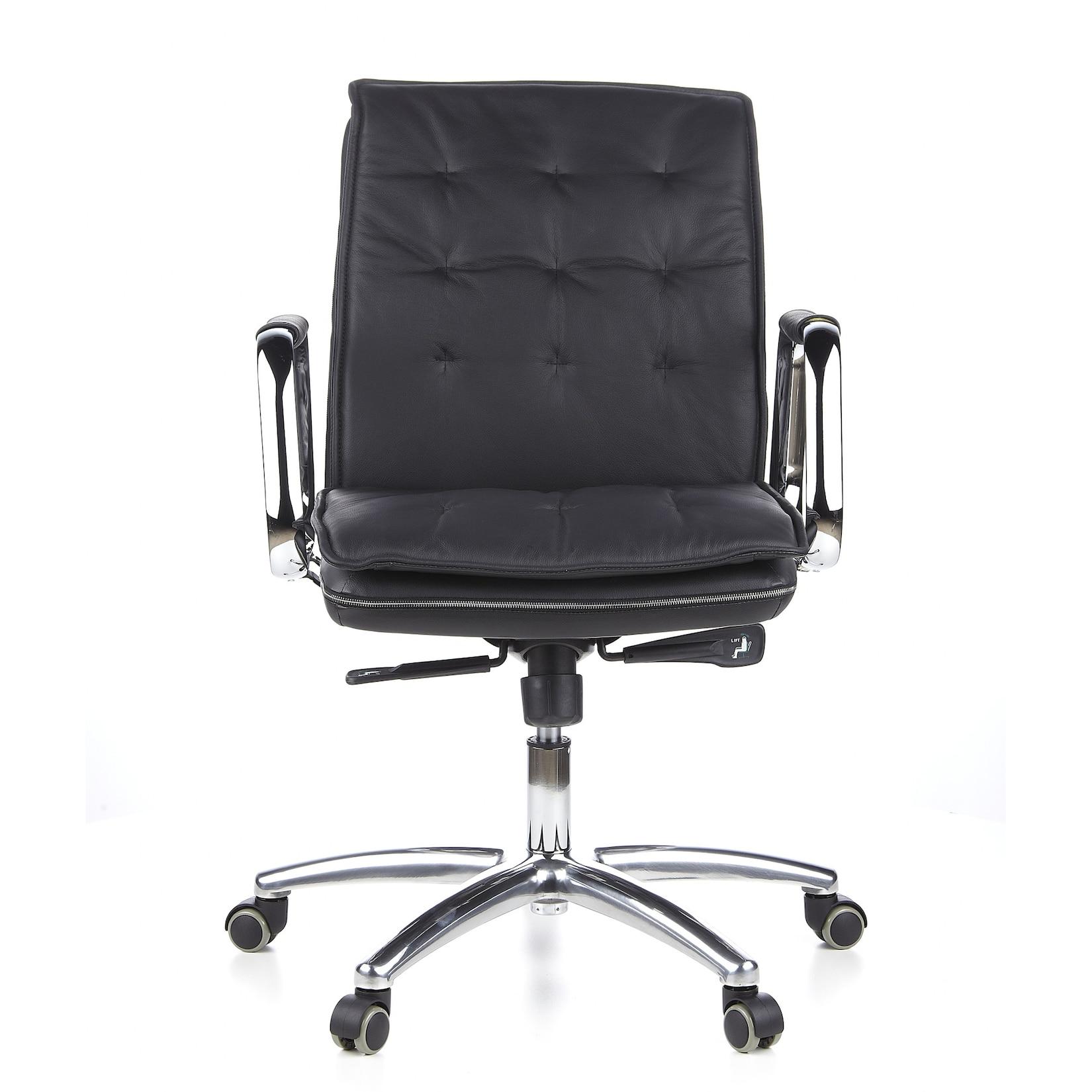 hjh OFFICE Profi Chefsessel VILLA 10 Leder mit Armlehnen
