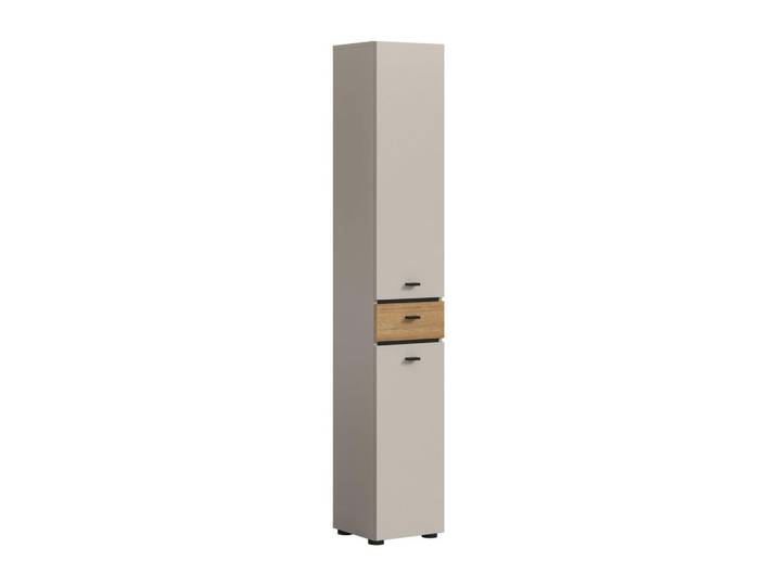 Homes & Jones Hochschrank Aqua (B/H/T: ca. 32/191/30 cm) in Kaschmir/Kaschmir, Recyclingholz, 32x191x30 cm, Badezimmer, Badmöbel, Hochschränke