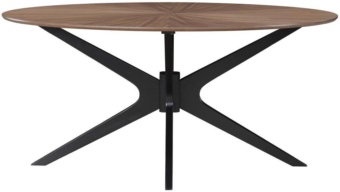 Miliboo Ovaler Design-Esstisch mit Walnussfurnier L160 cm DIELLI