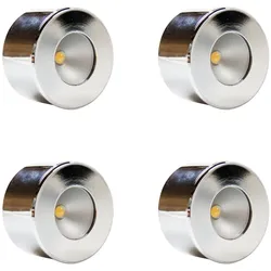 LED Unterbauleuchte, Mini-Star, chrom, warmweiss, 4er SET