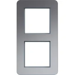 Hager Rahmen 2fach senkrecht, C.8, aluminium matt, Aluminium gebürstet