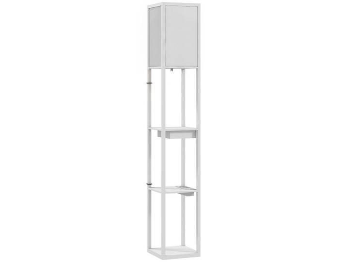 Homcom Stehlampe MDF Kunststoff Weiß, E27, 26x159x26 cm, Lampen & Leuchten, Innenbeleuchtung, Stehlampen