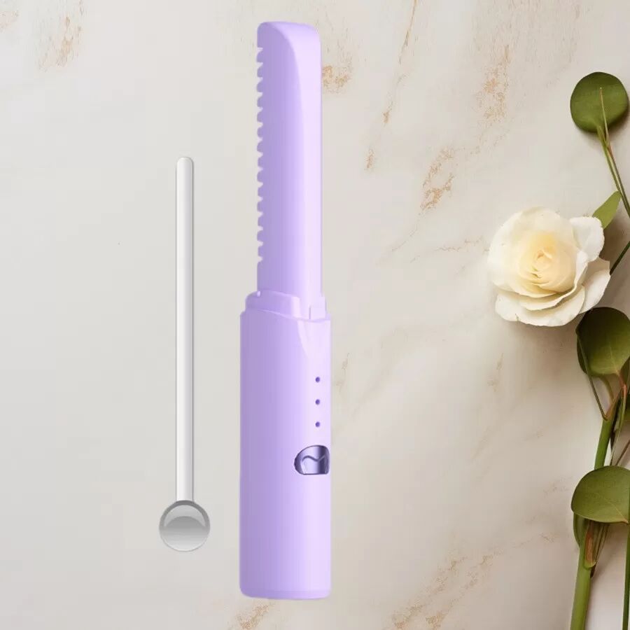 INF Tragbarer Reise-Haarglättungskamm - USB Wiederaufladbares Styling-Tool Violett