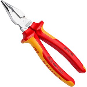Knipex Kombizange 08 26 185, Spitz-Kombizange, 185 mm, verchromt, VDE isoliert