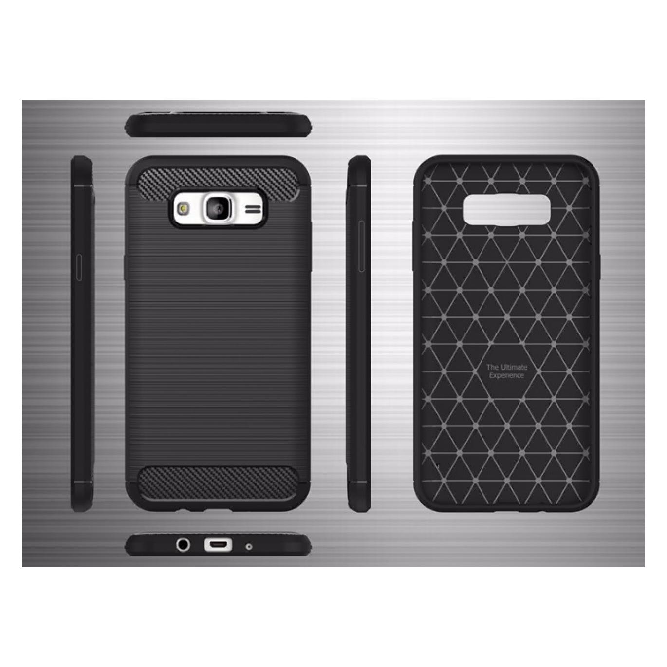 Screenguard Samsung Galaxy J7 2015 Hülle Carbon Brushed Soft TPU (Samsung Galaxy J7) (00022273)