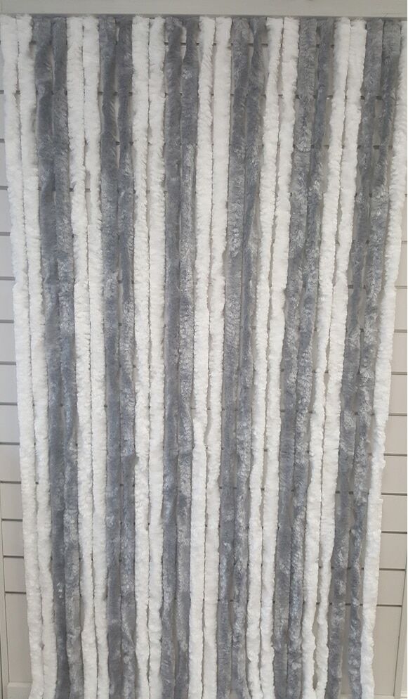 Türvorhang EXPLORER Gr. 100, weiß, Gardinen, 200cm, Hakenaufhängung, 100cm, Chenille, Polypropylen, Türvorhang, B:100cm H:200cm