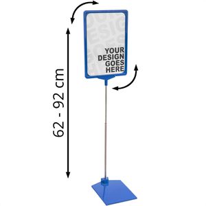 Franken Infoständer PSM A4 03, beidseitig, blau A4, bis 92 cm höhenverstellbar, Einschubrahmen