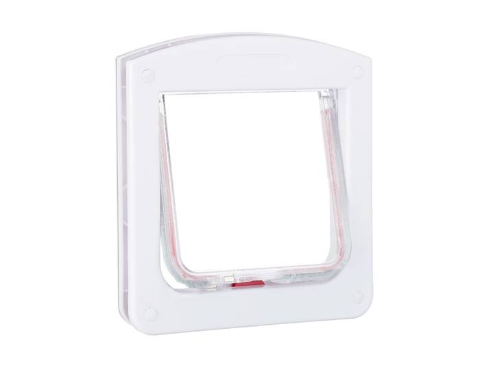 Chatière\, 4 Voies\, Hxl 22x20 Cm\, Avec Aimant\, Verrouillable\, Pour Chats & Petits Chiens\, Blanc - Relaxdays