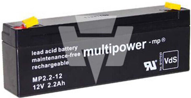 Hückmann Multipower Batterie au plomb MP2, 2-12 Pb12V/2, 2Ah 301074 (301074)