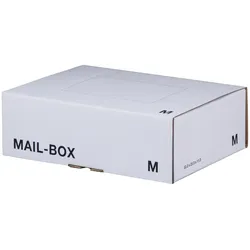 VEPATIM 20x Versandkarton 331x241x104mm MAILBOX M mit Steckverschluss wiederverschließbar weiß