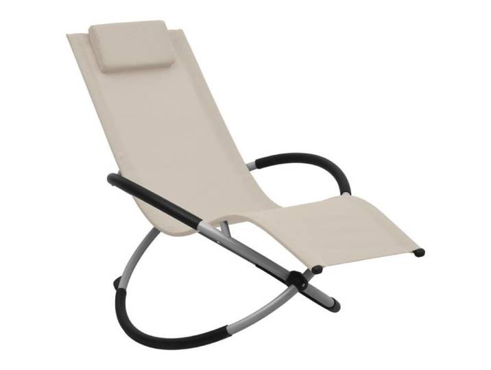Chaise longue pour enfants - VIDAXL - Crème - Pliable - Textilène - Oreiller inclus