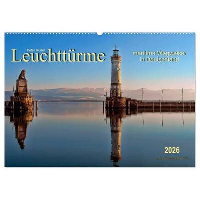 Leuchttürme - maritime Wegweiser in Deutschland (Wandkalender 2026 DIN A2 quer), CALVENDO Monatskalender