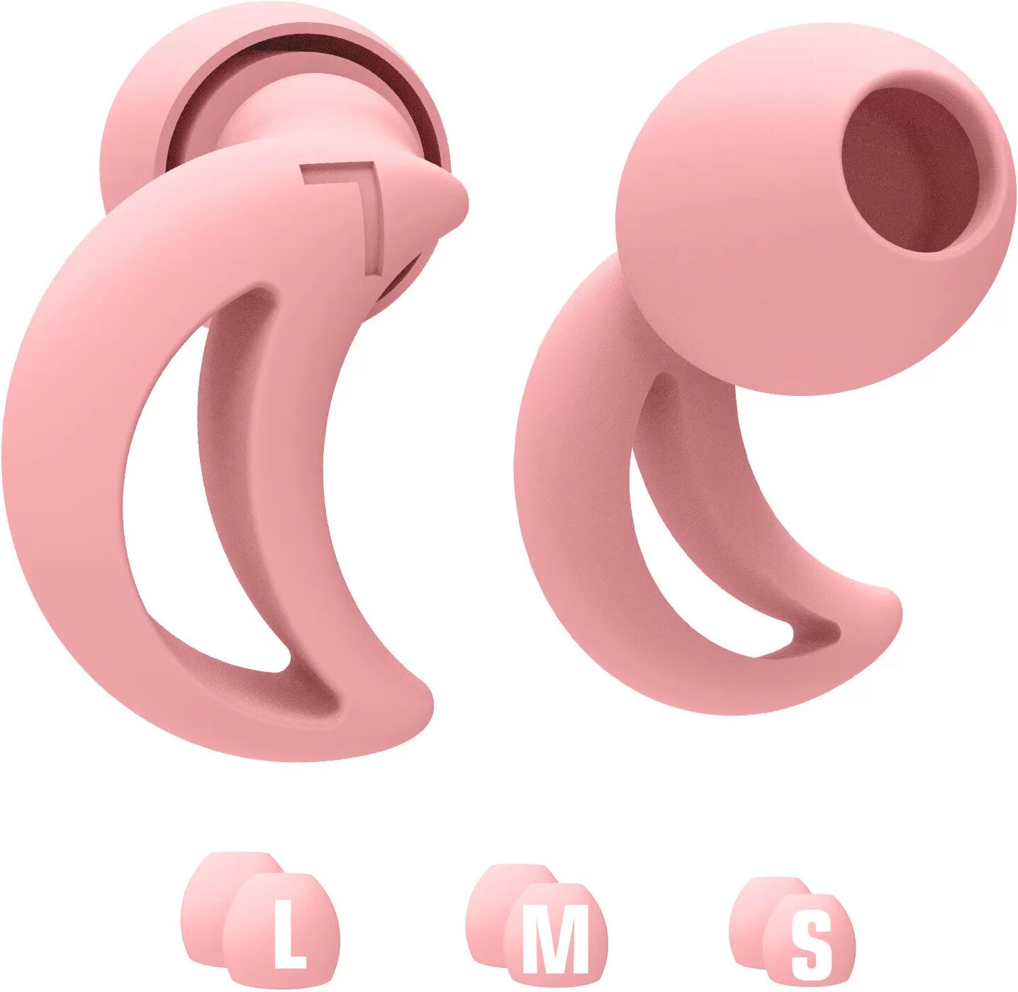 INF Halbmondförmige geräuschunterdrückende Silikon-Ohrstöpsel - 1 Paar Rosa
