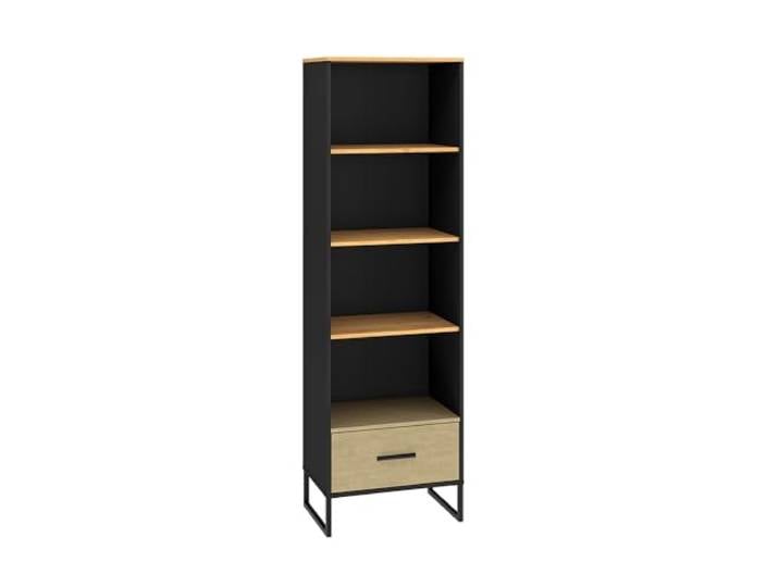 Lomadox Regal 60cm breit, schwarz mit Eiche und Sandfarben