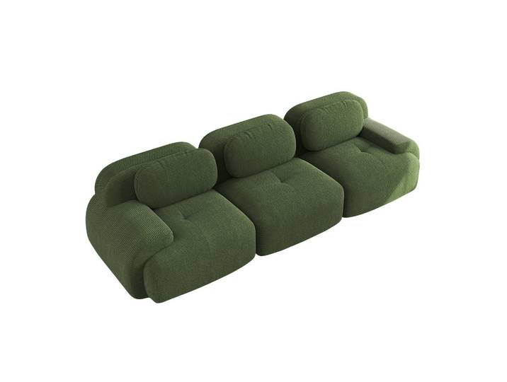 Meubles Cosy Sofa Modulares 3-Sitzer,mit Armlehnen, Cord, Grün, 103x70x298 cm, Wohnzimmer, Sofas & Couches, Sofas