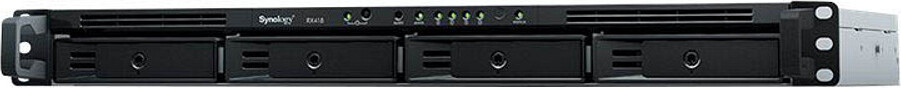 Synology RX418 disk array rack 1U Zwart Grijs