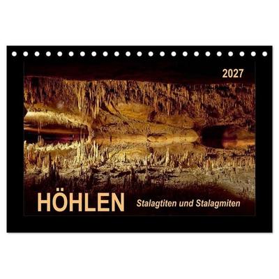 Höhlen, Stalaktiten und Stalagmiten (Tischkalender 2027 DIN A5 quer), CALVENDO Monatskalender