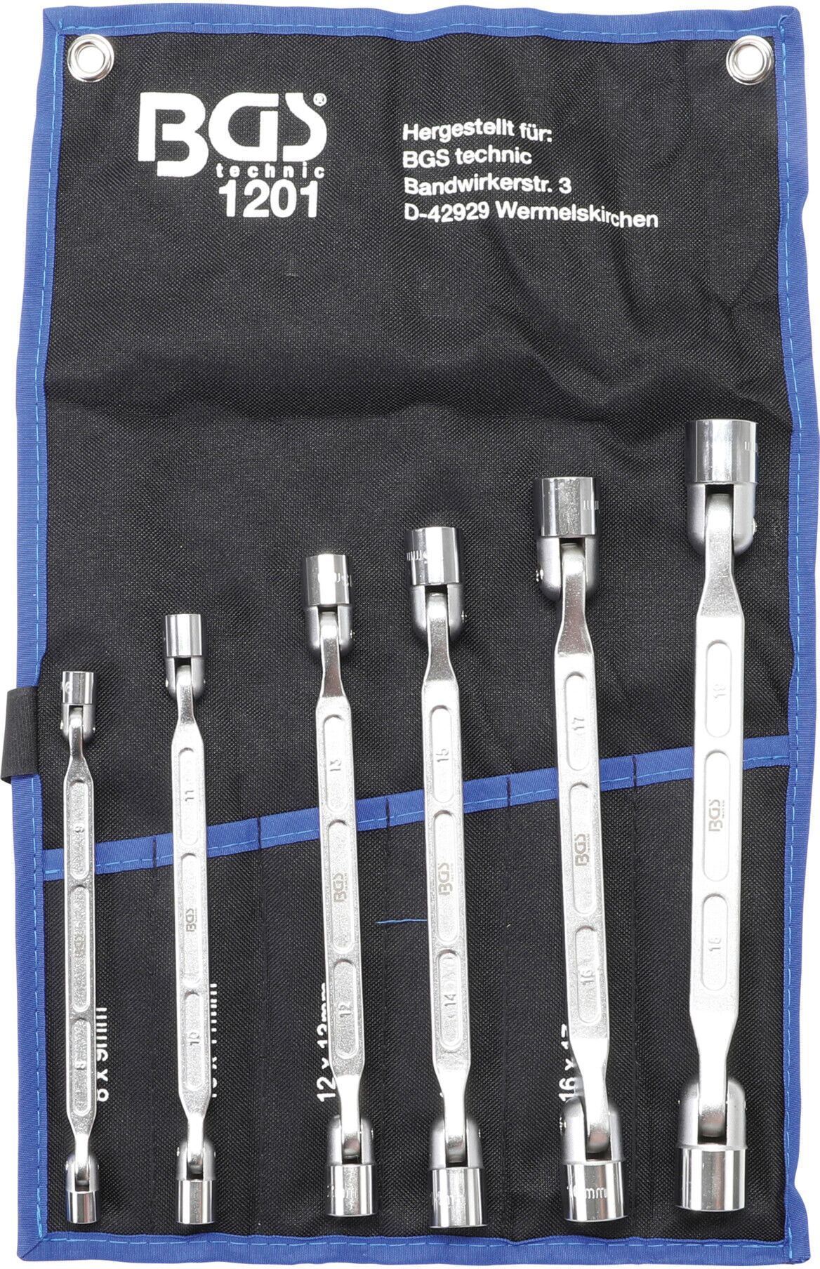 BGS Doppel-Ringschlüssel-Satz mit flexiblen Köpfen 6 teilig ; BGS technic (1201)