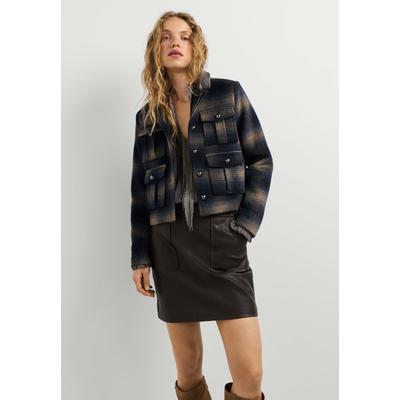Funktionsjacke PEPE JEANS "leichte Jacke LARK", Damen, Gr. M, blau (admiral blau), 70% Baumwolle, 30% Wolle, Jacken Funktionsjacke