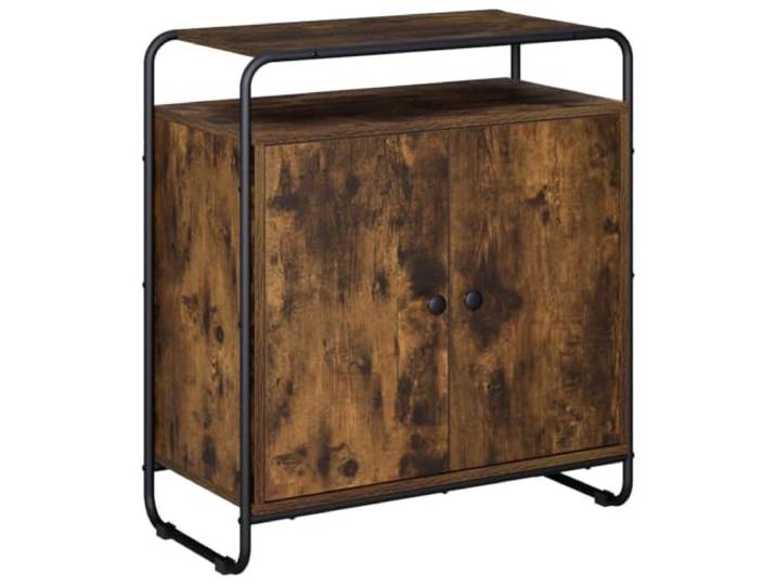 Mhdvray Sideboard Kommode 68x35x75 cm, Beistellschrank mit 2 Türen Kompakter Servierschrank fürs Esszimmer mit offenem Fach, stabilen Metallbeinen und robuster Holzwerkstoff-Ablage.