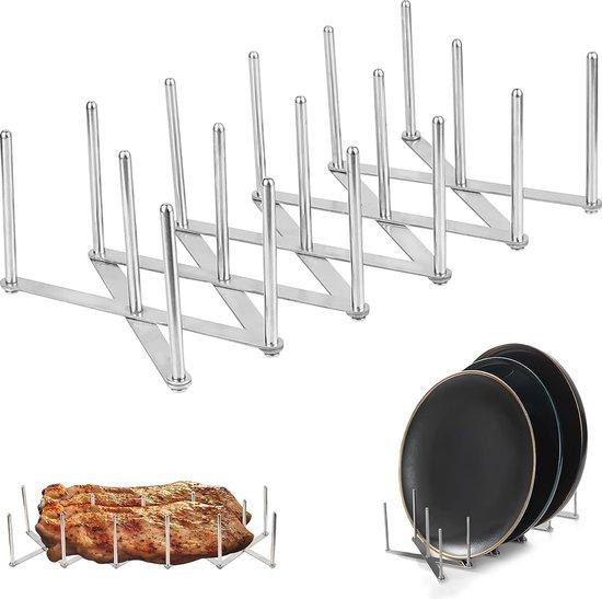 Unyqoos grillhouder voor spareribs - roestvrij staal, verstelbaar en multifunctioneel