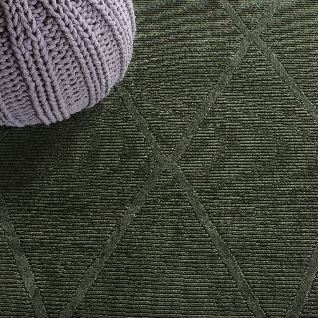 Natur Pur Revive Geometric Area Rug In Green Green Rectangle 235 x 305 cm
