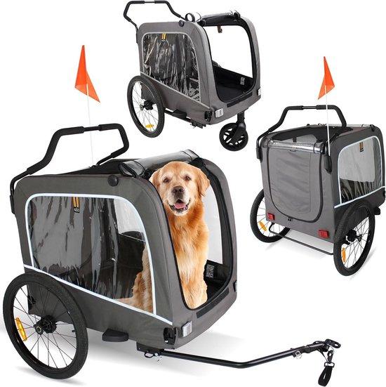 Transportwagen für Haustiere - Hunde-Transportbuggy - Sichere Beförderung - 3-in-1-Funktionalität - XL-Kapazität: 50 kg - Dunkelgrau