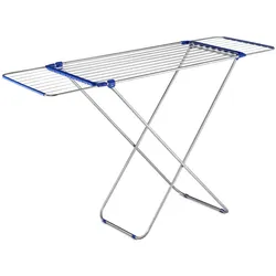 Relaxdays Wäscheständer ausziehbar, klappbar, Edelstahl, 13,6 m Trockenlänge, Standtrockner HBT 97 x 176 x 55 cm, silber