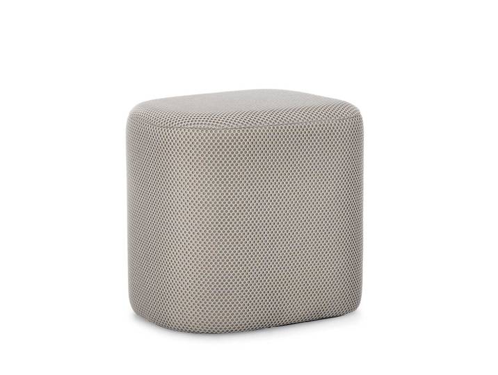 Feeling4Home Pouf Darya aus Waben-Stoff, Hellgrau