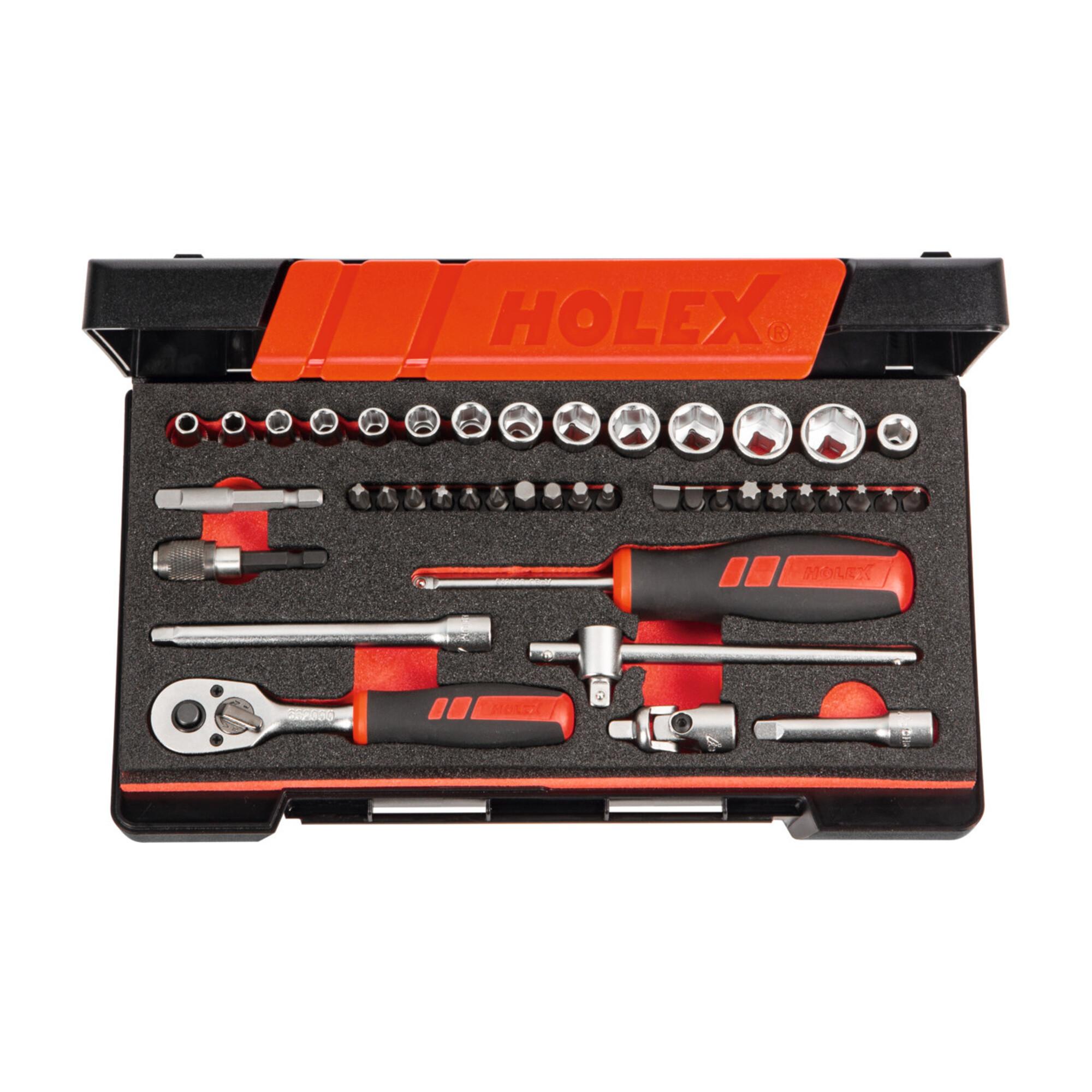 Holex Steckschlüssel-Sortiment 1/4 Zoll-Vierkant 42-teilig, Typ: 6 (630329 6)