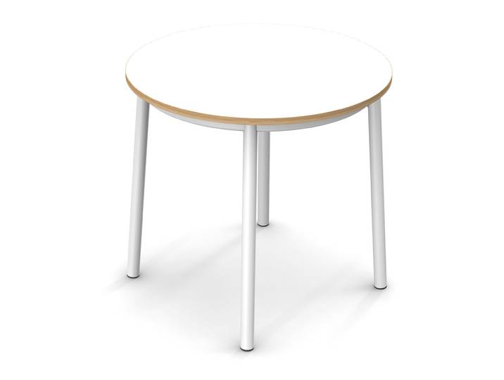 Sokoa Table de restauration ronde Klik H. 74 cm - Plateau Blanc - Pieds Blanc