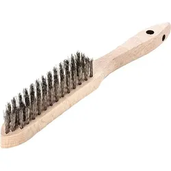 Handbürste L.290mm 0,35mm rostfr.Draht Besatz-L.140mm 4-reihig 12 LESSMANN