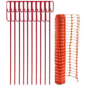 UvV UvV Absperrleinenhalter UVSTOR14, rot, mit Fangzaun, aus Metall,  -Bügel, Ø 14 x 1200mm, 11-teilig