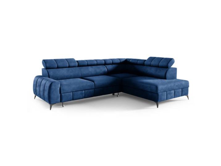 Sepro Meble Ecksofa Granatowy DON Ausziehbar Rechts, Blau, 279x203 cm, Wohnzimmer, Sofas & Couches, Wohnlandschaften, Ecksofas