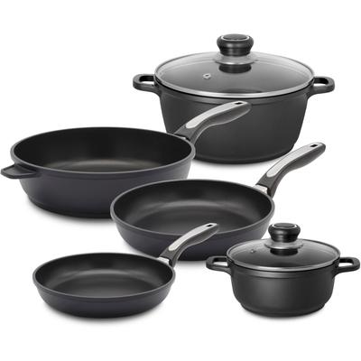 Topf-Set KRÜGER "Delta", schwarz, Töpfe, für Induktions-Kochfelder geeignet