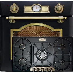 Gas Herdset Autark Kaiser Empire Black / Elektro Einbau Backofen EH 6355 Em 67L + Gaskochfeld KG 9325 Em 90cm