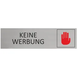 CombiCraft Aluminium Türschild Keine Werbung 165x45mm mit 3M-Tape
