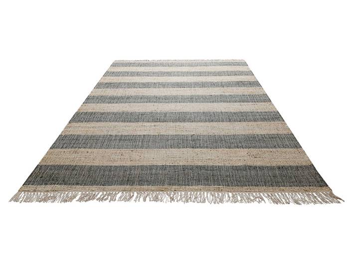 Teppich GREEN LOOOP Virgil , braun (anthrazit braun,anthrazit braun), B:80cm H:4mm L:150cm, Jute, Teppiche, Teppich, Naturfaser Teppich aus 80% Jute 20% Baumwolle, mit Fransen, Wohnzimmer