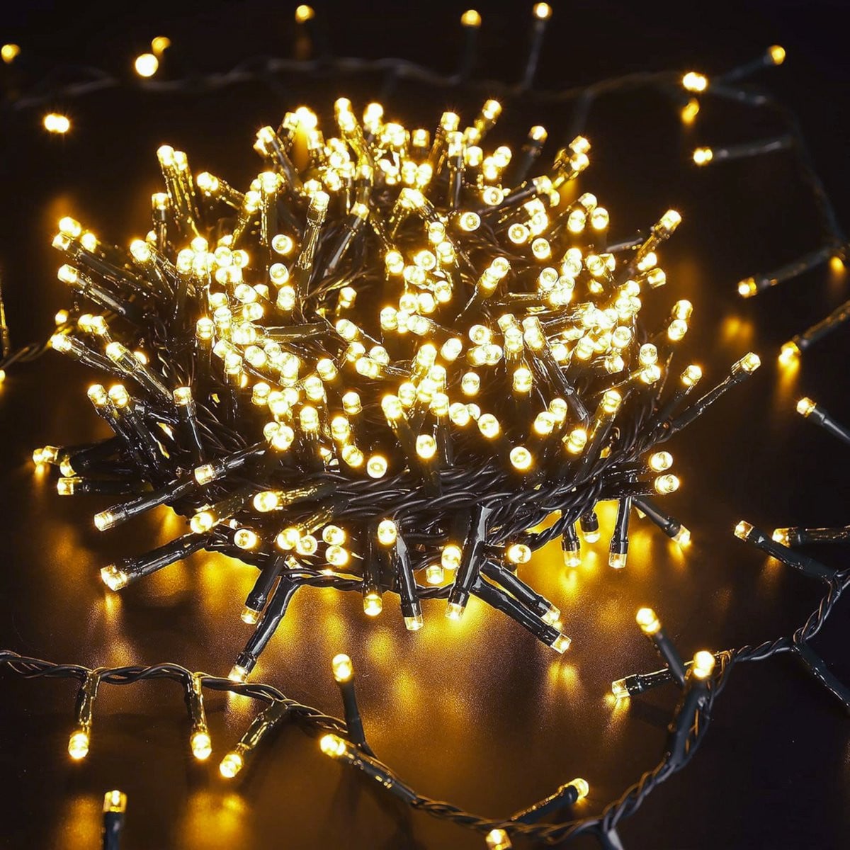 Warm wit Kerst lichtsnoer met 300 LED's, 7.5m, koper en wit, waterdicht voor binnen en buiten