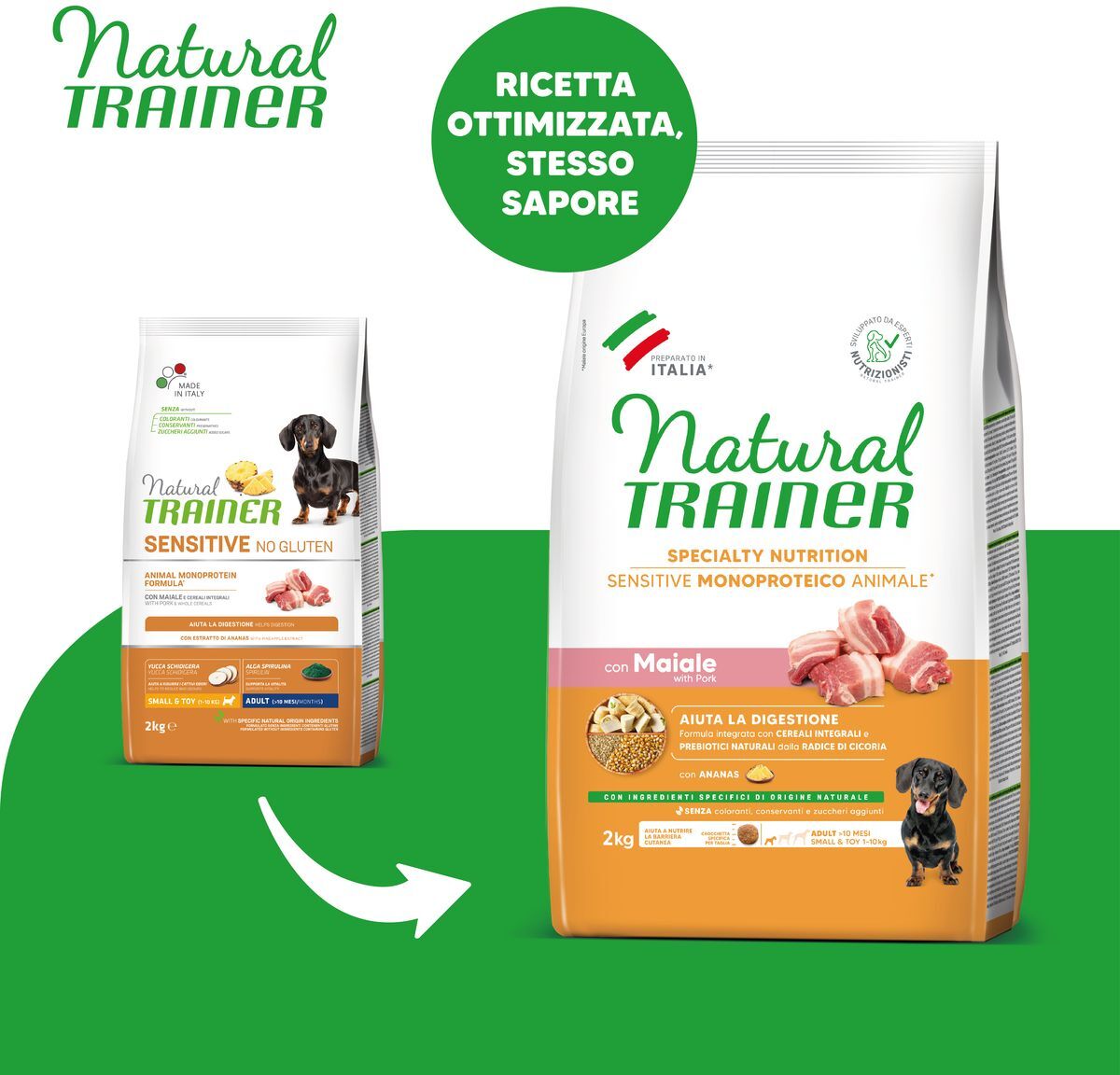 Natural Trainer Sensitive No Gluten Mini Maiale 2KG