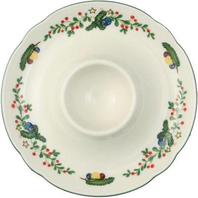 Eierbecher SELTMANN WEIDEN "Marieluise Weihnachten", weiß (bunt), H:2,5cm Ø:12,5cm, Porzellan, Eierbecher, Frühstück, Becher mit Ablage