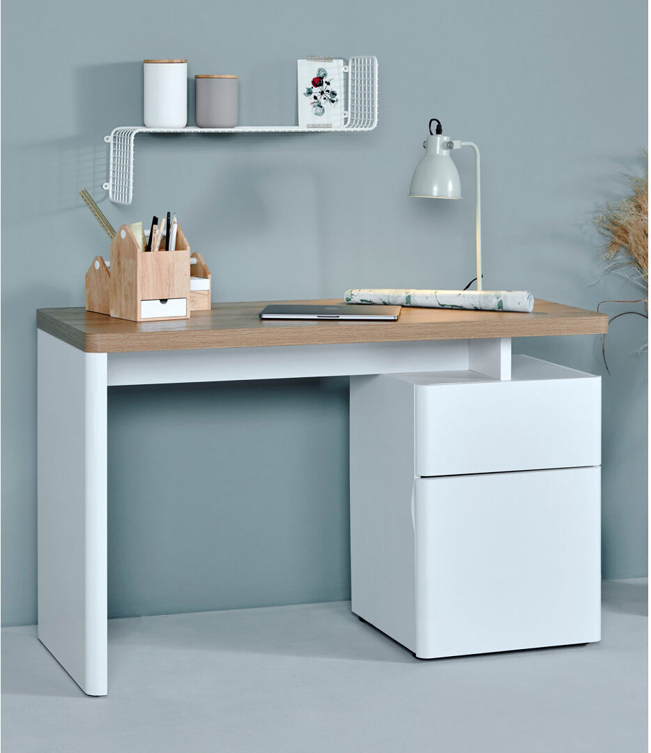 Latitude Run Hollice Desk Oak 76cm H X 120cm W X 55cm D