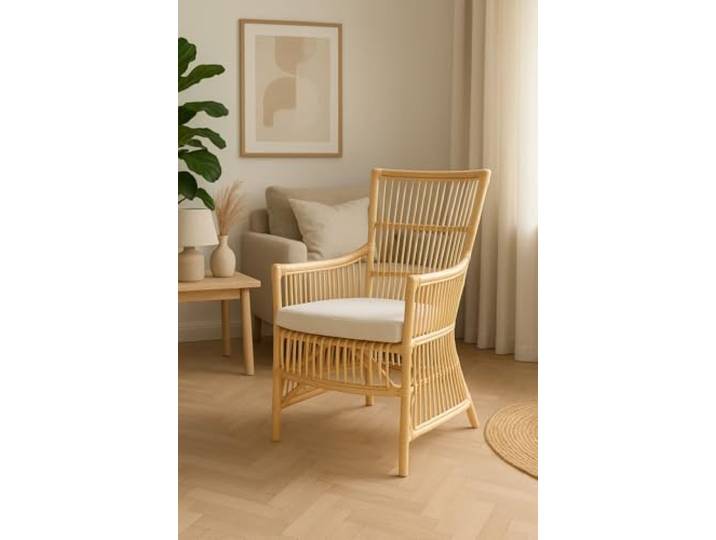 moebel direkt online Rattansessel mit Kissen Clarissa naturfarben