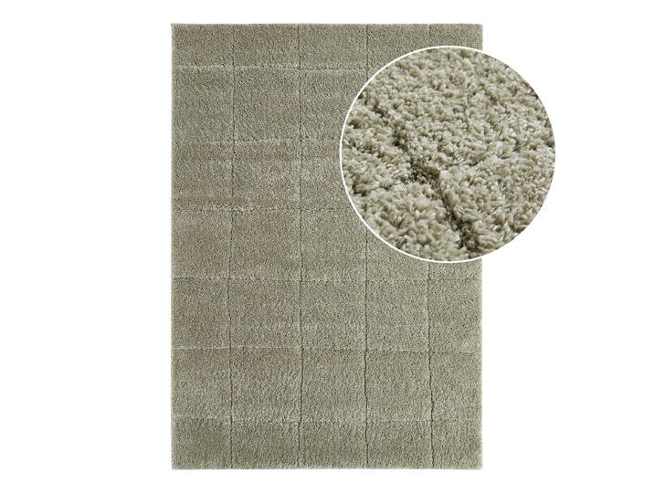 Kurzflorteppich Tomar Grau/Salbei 80 x 150cm Polypropylen, Polyester