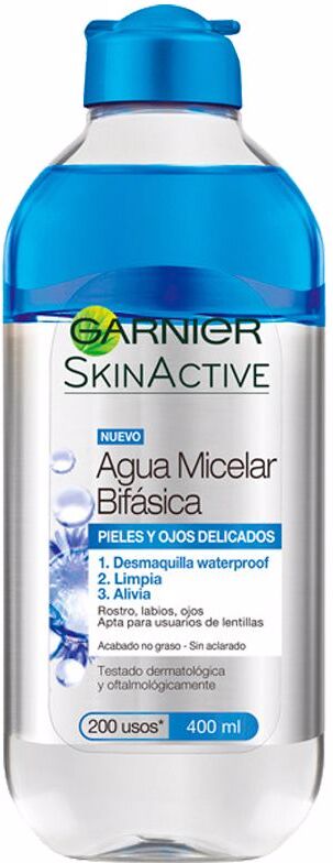 Garnier Skinactive agua micelar bifásica pieles y ojos delicados 400 ml
