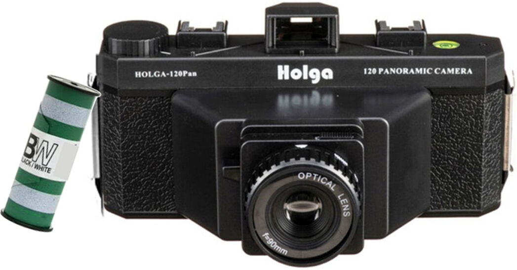 Kit HOLGA 120N noir, format moyen, panoramique, avec pellicule noir et blanc incluse